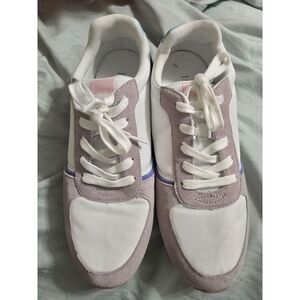 J Crew Colorblock White/Navy Blue/Lilac/Pink Trainers Women's Sneakers Size 10‎